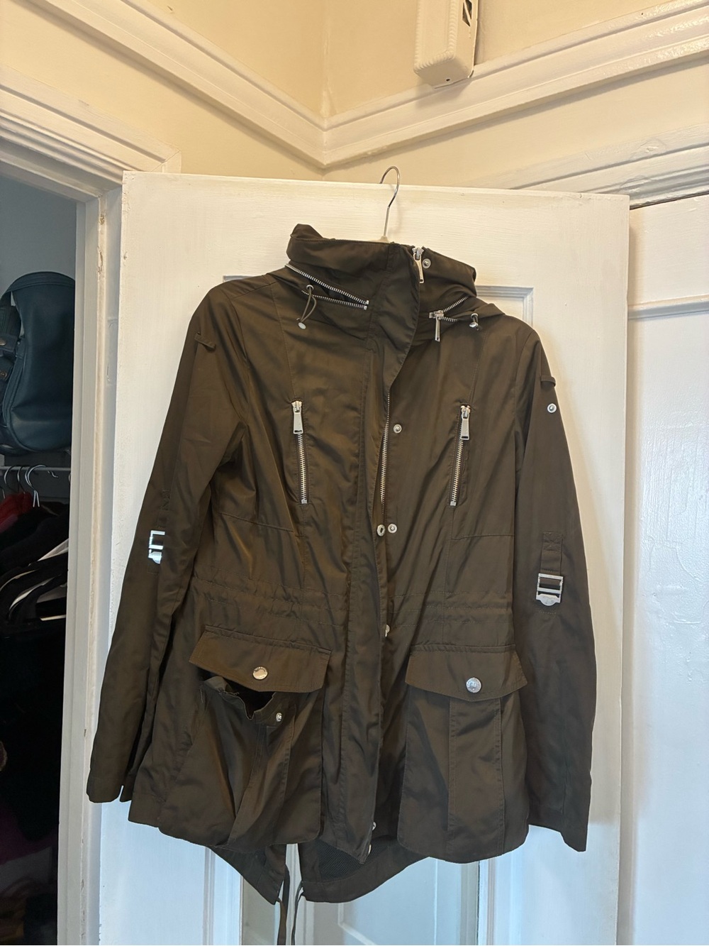 BCBGeneration Olive Utility Waterproof Anorak Jacket
